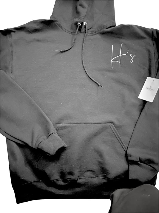 H's Black Hoodie (White Finish)
