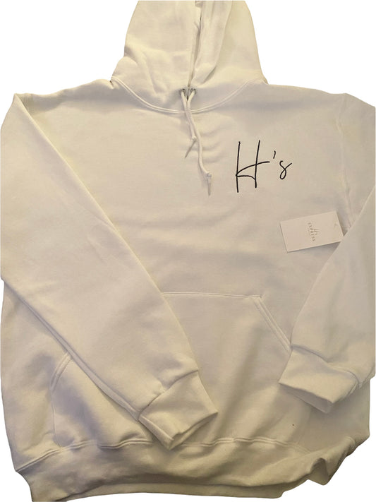 H's White Hoodie (Black Finish)