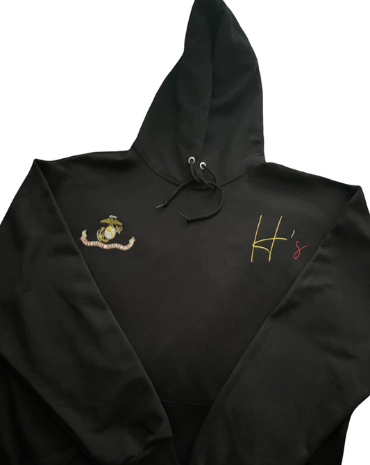 H's USMC Black Hoodie